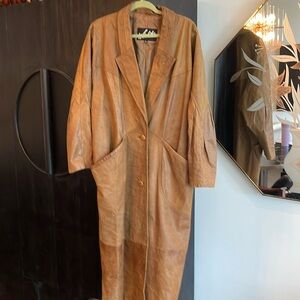 Vintage Winlet Long Leather Trench Bomber Style.